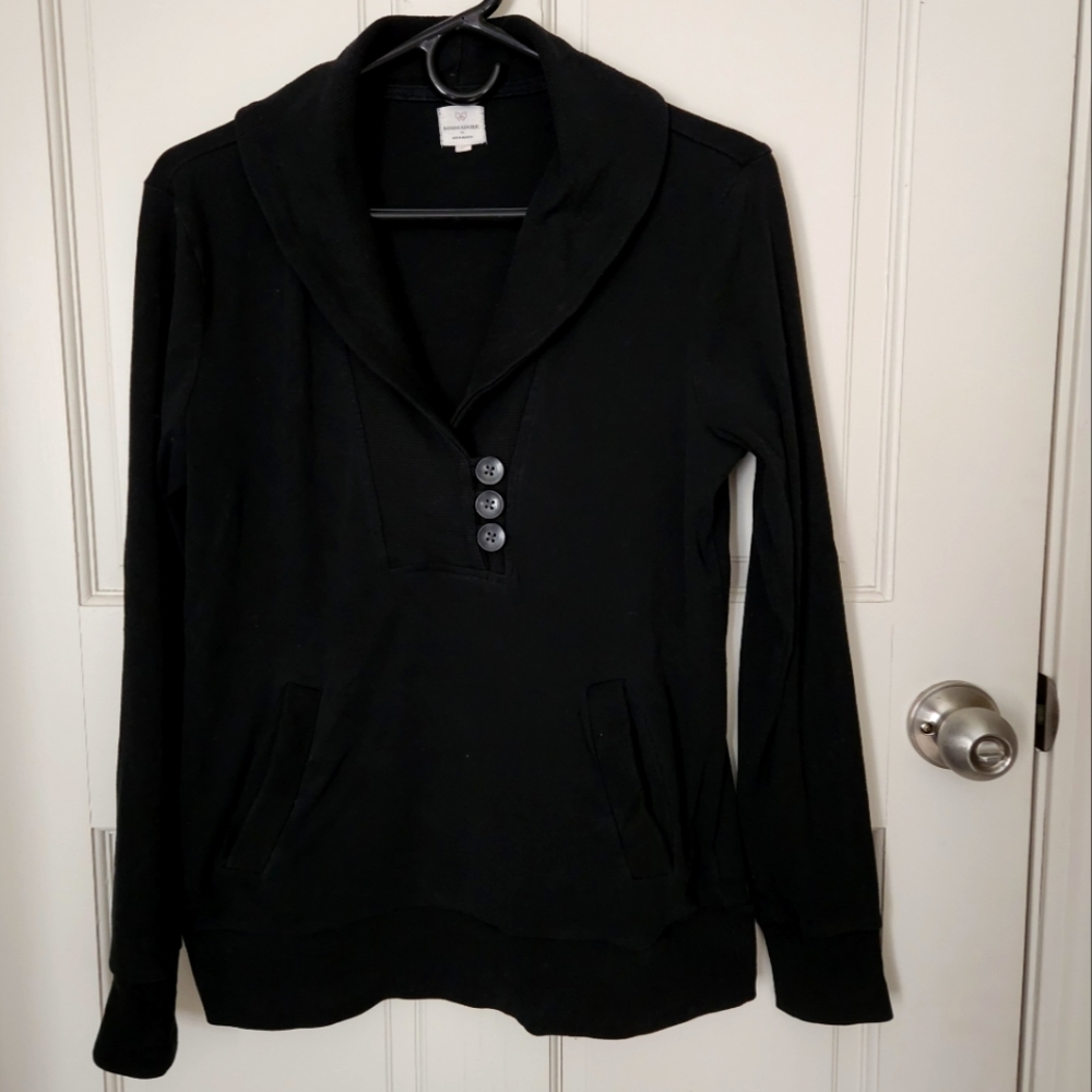 Womens Banana Republic Black Collard Long Sleeve Cardigan size M
